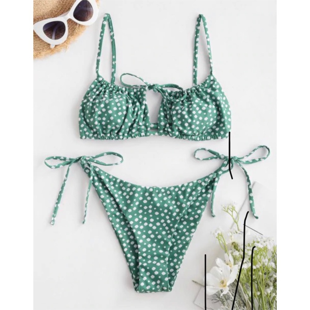 ZAFUL GREEN FLORAL BIKINI